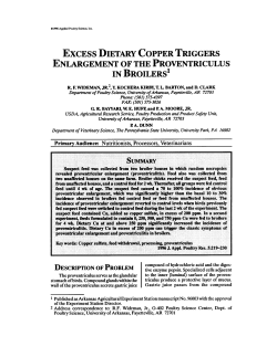 excess dietary copper triggers enlargement of the proventriculus in