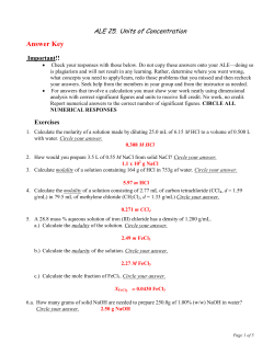 Answers to ALE 25 questions that require a calculation