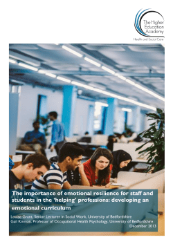 The importance of emotional resilience for staff and students in the