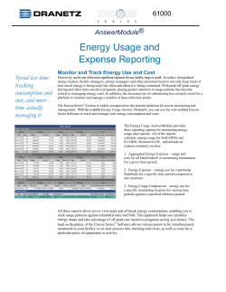 Energy Usage and Expense Reporting