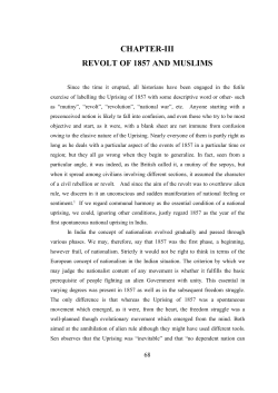 CHAPTER-III REVOLT OF 1857 AND MUSLIMS