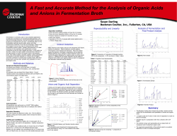 A Fast and Accurate Method for the Analysis of Organic Acids
