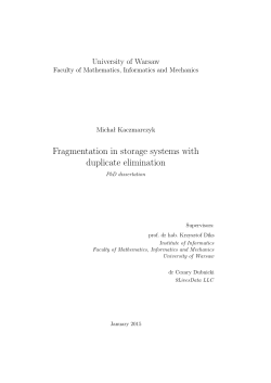 PhD dissertation: Fragmentation in storage systems with