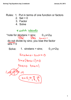 Solving Trig Equations day 2.notebook