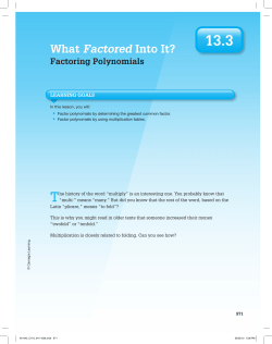 13.3 What Factored Into It?