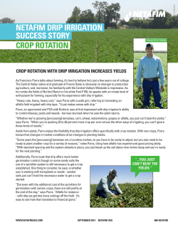 NETAFIM DRIP IRRIGATION SUCCESS STORY CROP ROTATION