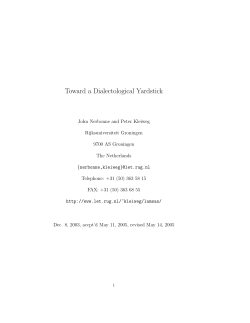 Toward a Dialectological Yardstick