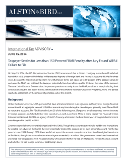 Taxpayer Settles for Less than 150 Percent FBAR Penalty after Jury
