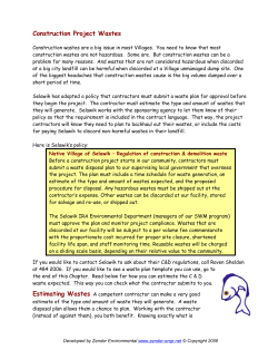 Construction Project Wastes - Zender Environmental Health and