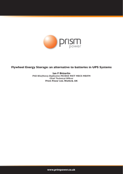 Flywheel Energy Storage: an alternative to batteries in UPS Systems