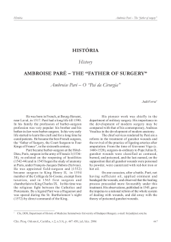 HIST&Oacute;RIA History AMBROISE PAR&Eacute; &ndash; THE &ldquo;FATHER OF