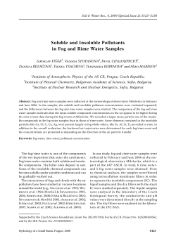 Soluble and Insoluble Pollutants in Fog and Rime Water Samples
