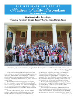 2012 Newsletter - The National Society of Madison Family