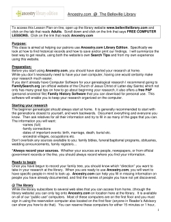 Ancestry.com @ The Belleville Library