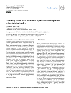 Modelling annual mass balances of eight Scandinavian glaciers