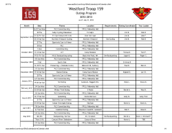 Outing calender: 2012-2013