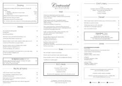 Menu - Centennial Vineyards Restaurant