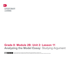 Grade 8 Module 2B, Unit 2, Lesson 11