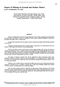 Impact of Mining on Ground and Surface Waters