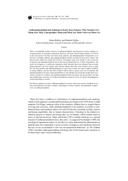 Anthropomorphism and Animism in Early Years Science: Why