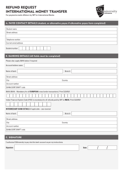 Refund Request InteRnatIonal Money tRansfeR