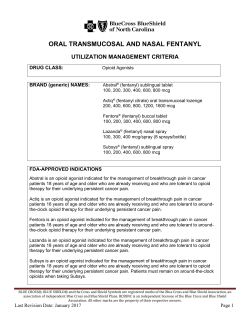 oral transmucosal and nasal fentanyl