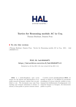 Tactics for Reasoning modulo AC in Coq - HAL