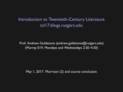 Introduction to Twentieth-Century Literature tcl17.blogs