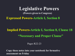 Legislative Powers