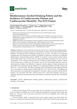 Mediterranean Alcohol-Drinking Pattern and the Incidence of
