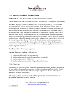 Mastering Principles of World Population Lesson Plan