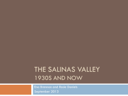Salinas Valley California in the 1930s