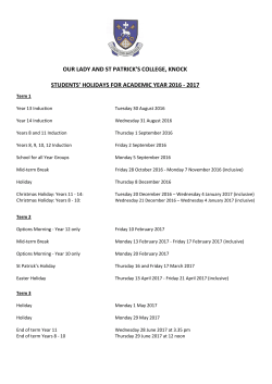 2016 - 2017 - Our Lady and St Patrick`s College