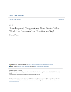 State-Imposed Congressional Term Limits: What Would the Framers