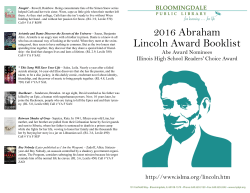 2016 Abraham Lincoln Award Booklist