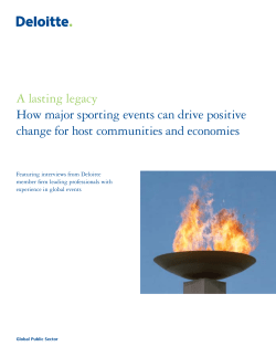 A lasting legacy How major sporting events can drive