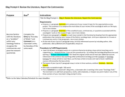 Blog Prompt 4: Review the Literature, Report the