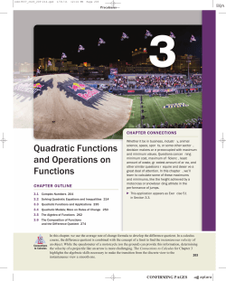 Quadratic Functions and Operations on Functions