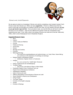 Romeo and Juliet Research