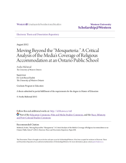 Moving Beyond the &ldquo;Mosqueteria:&rdquo; A Critical