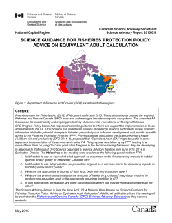 Science Guidance for Fisheries Protection Policy: Advice on