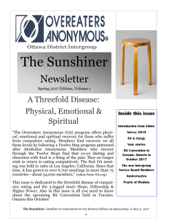 The Sunshiner - Ottawa District Intergroup