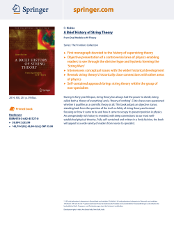A Brief History of String Theory