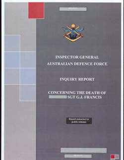 Concerning the death of SGT G.J. Francis [PDF 4 MB]