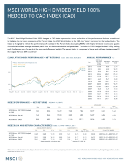 MSCI World High Divided Yield 100% Hedged to CAD Index