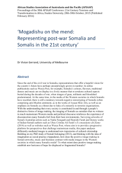 Mogadishu on the mend: Representing post-war Somalia