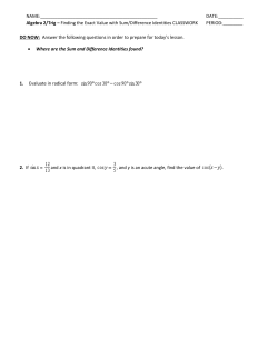 Finding the Exact Value with Sum/Differe