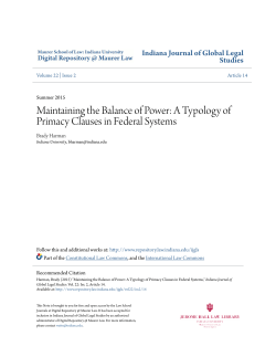 Maintaining the Balance of Power: A Typology of Primacy Clauses in
