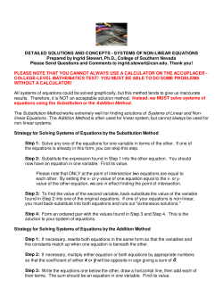 Solutions - Systems of Non-Line