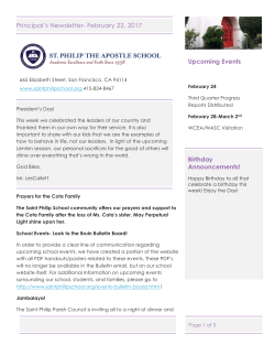Principal`s Newsletter- February 22, 2017 Upcoming Events Birthday